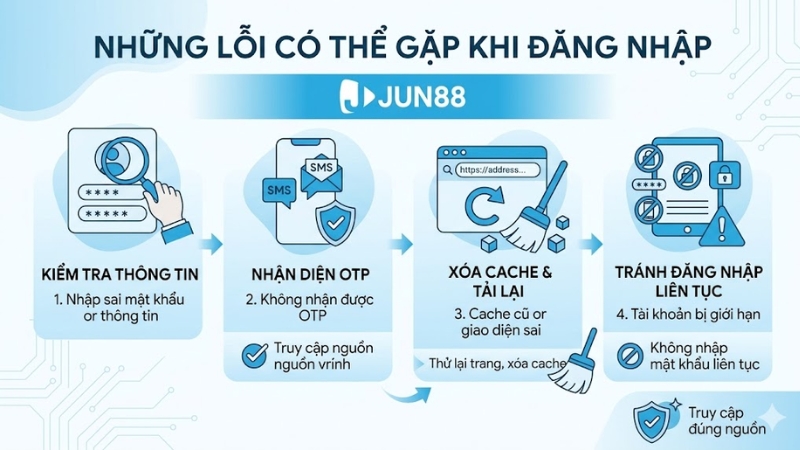 Những Lỗi Có Thể Gặp Khi Đăng Nhập JUN88